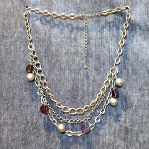 Multi-strand Purple Fashion Necklace